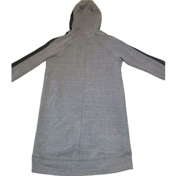 Athleta Victory Hooded Sweatshirt Dress Dark Grey Charcoal Black Medium Tall MT - Picture 4 of 12